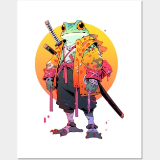 samurai frog Posters and Art